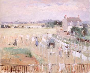 Berthe Morisot : Hanging the Laundry out to Dry